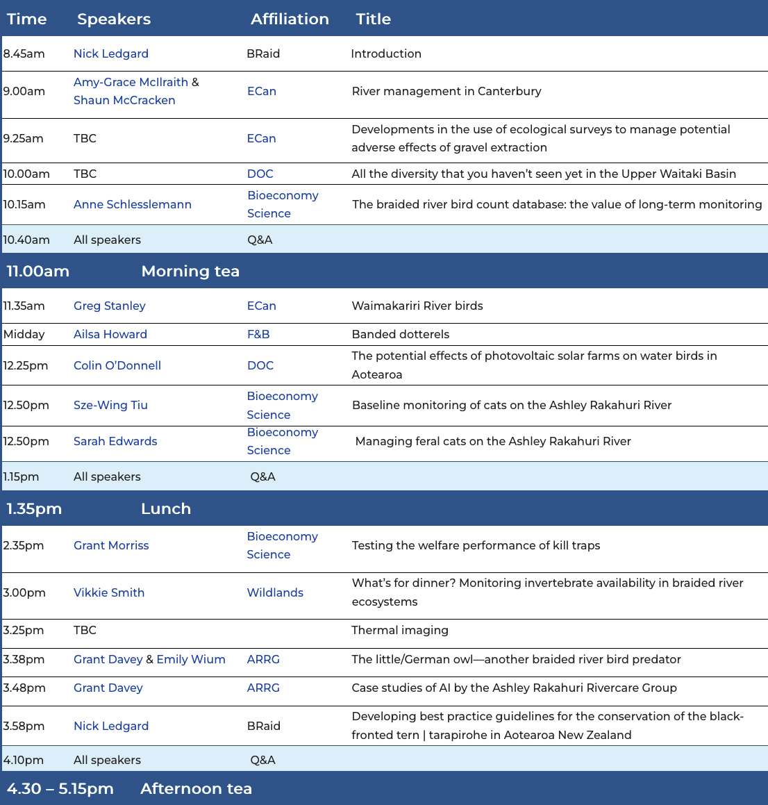 Braided rivers 2026 conference programme